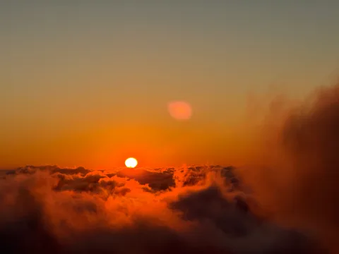 Sunset over a sea of clouds at Gomismta in the Adjara mountains